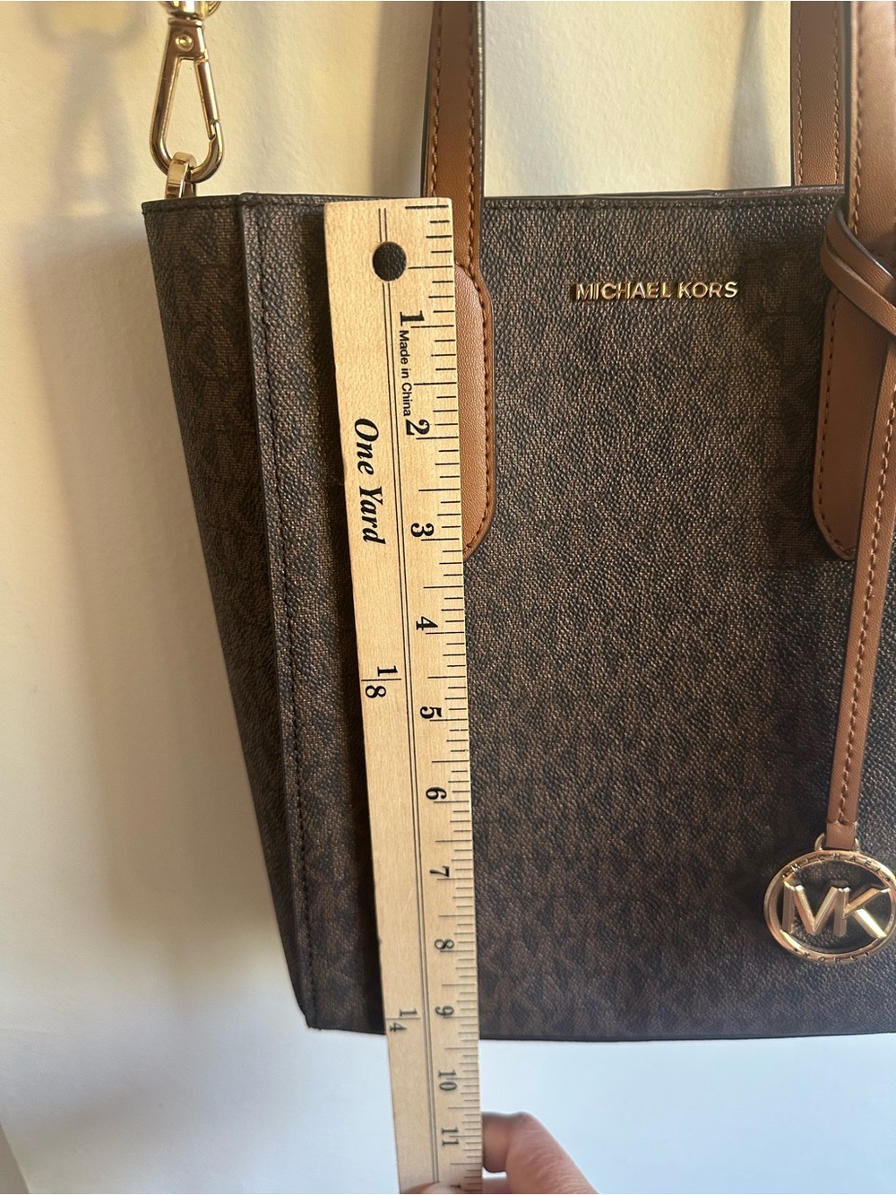 Michael Kors Brown Signature Tote with Tan Leather Trim - Picture 12 of 15